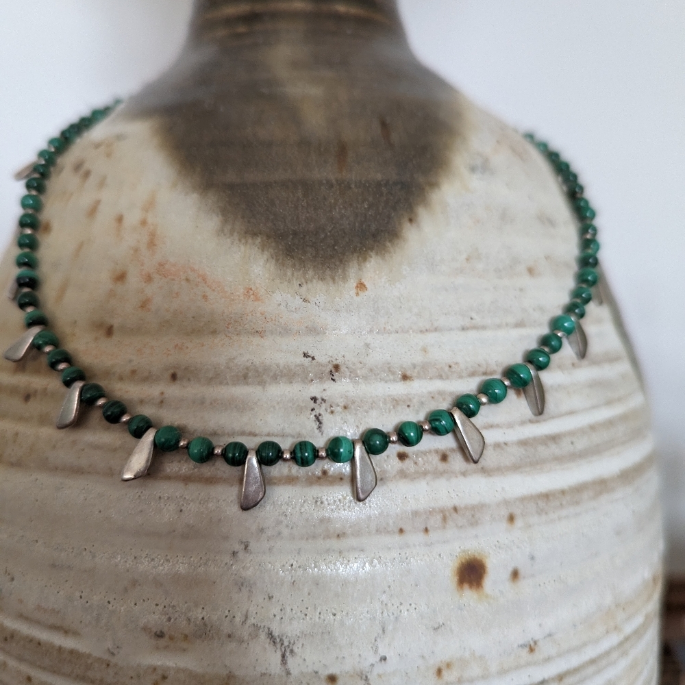 Sterling silver & Malachite Necklace